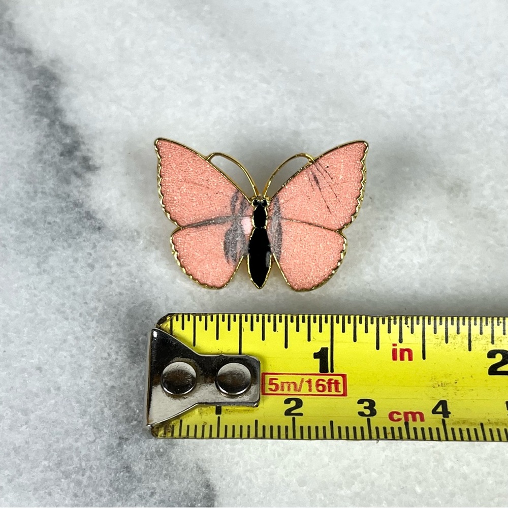 Vintage Pink Enamel Butterfly Brooch - Picture 2 of 10